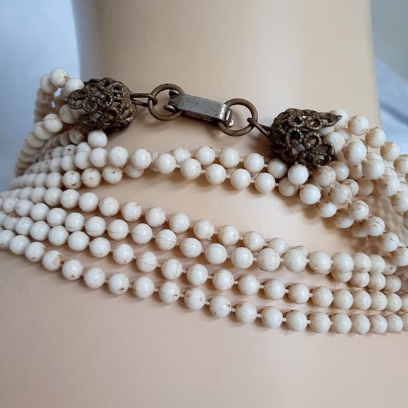 Vintage  multi strand long bead necklace - Picture 4 of 6